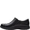 CLARKS WOMENS ZIP COMFORT SHOE - BLACK LEATHER